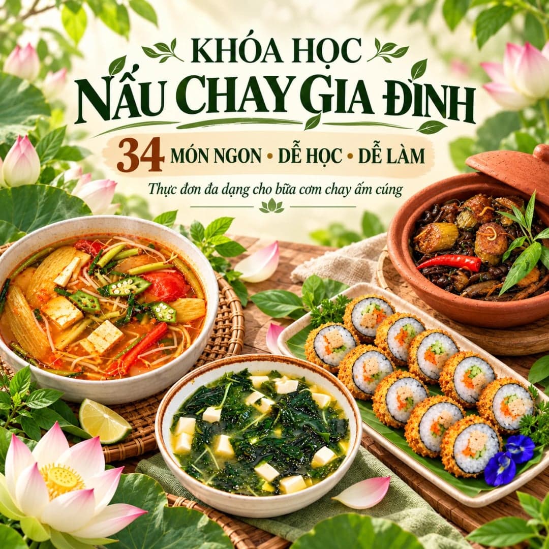 Khóa học Nấu chay gia đình — 34 món ngon, dễ học, dễ làm | Mộc Miên Kitchen